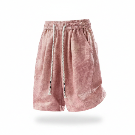 Bermudas "Textured Streetwear" en Tono Rosa Vintage